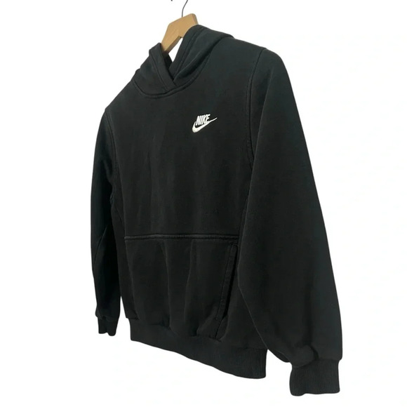 Nike Kids Solid Black Basic Hoodie Size Medium - Picture 3 of 7